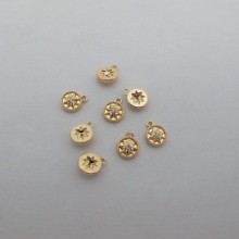 10 Pendentifs 8x6mm Doré à l'or fin