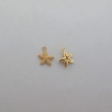 10 pcs Starfish pendants 12x10mm Gold plated