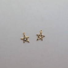 10 Pendentifs étoile 15x11mm Doré à l'or fin