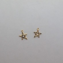 10 pcs Pendentifs étoile 15x11mm Doré à l'or fin