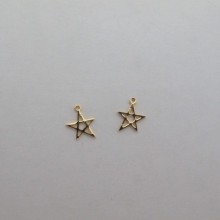 10 pcs Star Pendants 15x11mm Gold plated