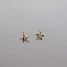 10 pcs Star Pendants 15x11mm Gold plated