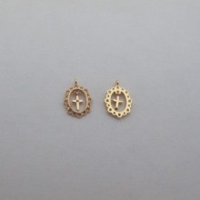 10 pcs Pendants 14x10mm Gold plated