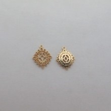 10 pcs Pendentifs 14x12mm Doré à l'or fin