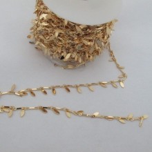 1m Fancy chain shuttle 7mm Gold plated