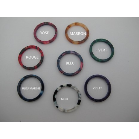 20 pcs Pendentif cercles en acétate 20mm/25mm/30mm