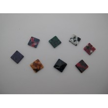 20 pcs Square acetate pendant 15mm