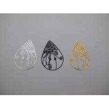 Filigree stamps drop 41x28mm - 20 pcs