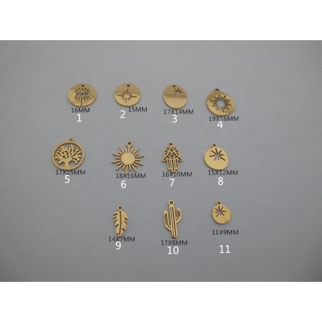 10 pcs pendentif acier inoxydable