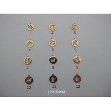 Pendentif signe astrologique en acier inoxydable 10 pcs