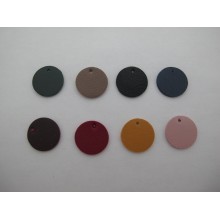 Round leatherette pendant 20mm - 20 pcs