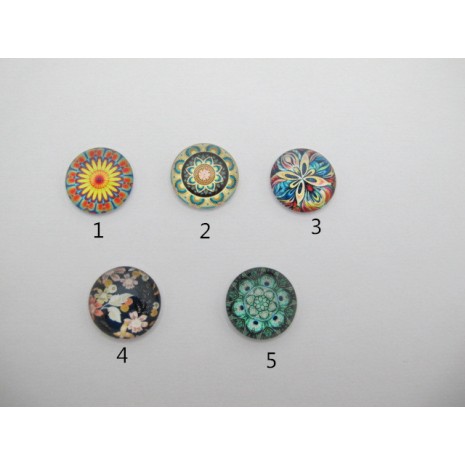 25 Cabochon Plat En Verre 20mm