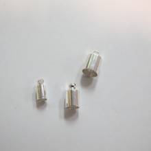 100 Glue-on silver tips for 3mm4mm5mm cord