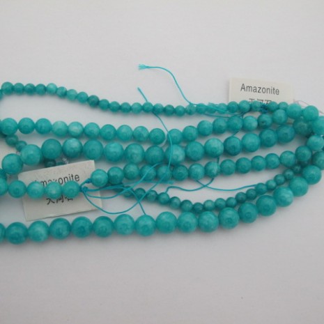 amazonite ronde- Fil de 40 Centimetres