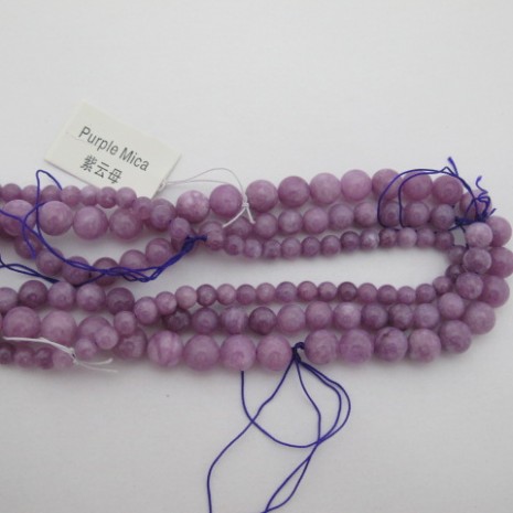 purple mica ronde- Fil de 40 Centimetres