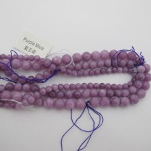 purple mica ronde- Fil de 40 Centimetres