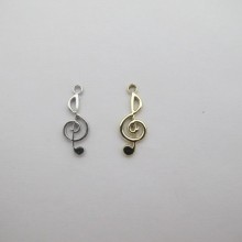 50 pcs pendentif note de musique 26x10mm