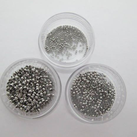 500 Perles à écraser 1.5mm/2.0mm/2.5mm en acier inox
