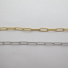 10M CHAÎNES DE MAILLE TROMBONE RECTANGLE 12X4X1MM ACIER INOXYDABLE