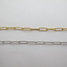 10M CHAÎNES DE MAILLE TROMBONE RECTANGLE 12X4X1MM ACIER INOXYDABLE