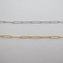 10m Chaîne maille trombone rectangle acier inoxydable 21x4x1mm