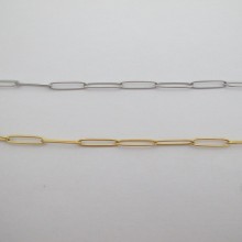 10M CHAÎNES DE MAILLE TROMBONE RECTANGLE 21X4X1MM ACIER INOXYDABLE