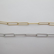 Chaine en Acier Inoxydable Doré Maille Trombone 5x2mm