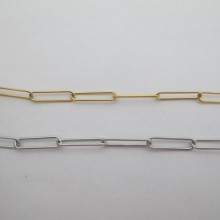 10M CHAÎNES DE MAILLE TROMBONE RECTANGLE 12X5X1.2MM ACIER INOXYDABLE