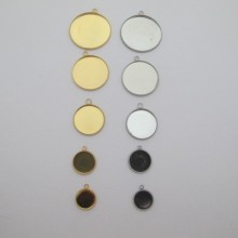 Support cabochon rond en acier inox 12mm/14mm/20mm/25mm/30mm