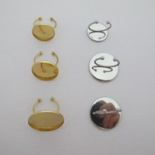 Supports bague en acier inox pour cabochons 18mm/20mm/25mm