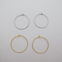 Round creole without fastener in stainless steel 25mm