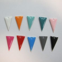 20 Sequins triangle enamelled 22x13mm double face