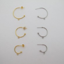 Boucle d'oreille créole semi-ouverte 1 anneau en acier inoxydable 15mm/20mm/25mm