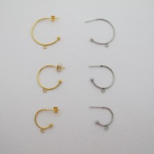 Boucle d'oreille créole semi-ouverte 1 anneau en acier inoxydable 15mm/20mm/25mm