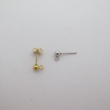Round stainless steel stud earrings 4mm