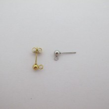 Clous d'oreilles ronde 4mm avec attches acier inox