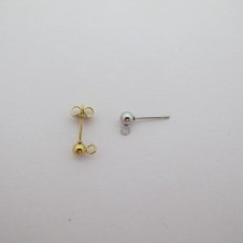 Clous d'oreilles ronde en acier inox 4mm