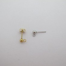 Round stainless steel stud earrings 4mm