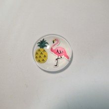 25 Flat Cabochon Flamingo pink 20mm