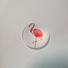 25 Cabochon plat Flamingo rose 20mm