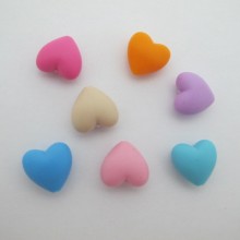 Silicone Heart Beads 20mm - 20 pcs