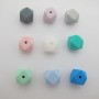 20 pcs perles hexagone en silicone 14mm
