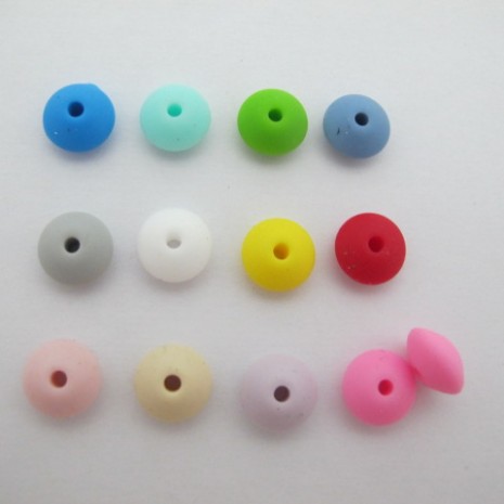 50 pcs perles intercalaire en silicone 12x8mm