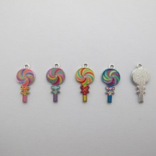 30 Metal lollipop charms 24x12mm