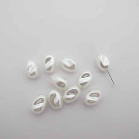 125gm perles nacrées 15x10mm