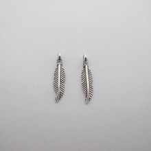 Metal leaf charms 19x5mm - 50 pcs