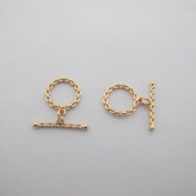 Gold plated Clasps T 15mm - 10 pcs