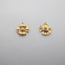 Breloque Doré à l'or fin 12x10mm - 10 pcs