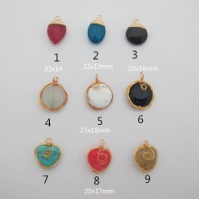 Semi-precious stone pendant 10 pcs