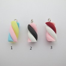 Polymer clay marshmallow charms 20x10mm - 50 pcs